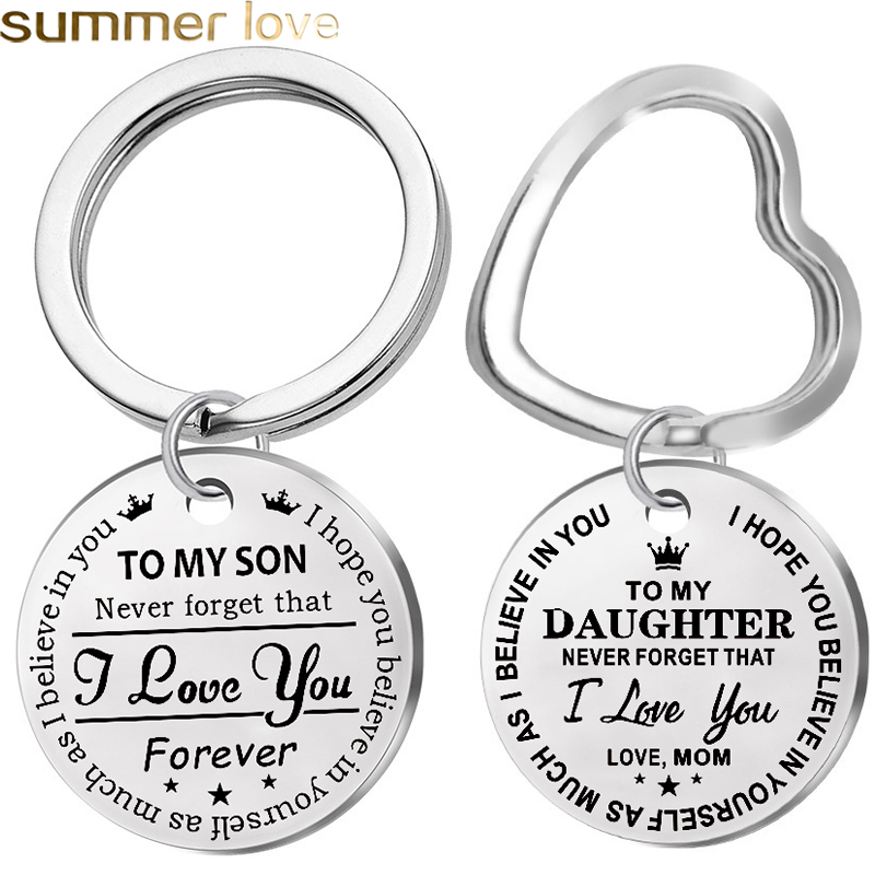Fashion Stainless Steel Keychain Engraved To My Son Daughter Forever Love Mom Keyring Key Chains Charm Love Pendant Jewelry Gift
Fashion Stainless Steel Keychain Engraved To My Son Daughter Forever Love Mom Keyring Key Chains Charm Love Pendant Jewelry Gift