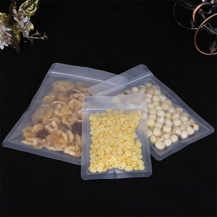 100pcs Flat Bottom Frosted Plastic Zip Lock Bag Resealable Matte Snack Sugar Candy Chocolate Corn Powder Wedding Party Birthday X-mas Gift Packaging P