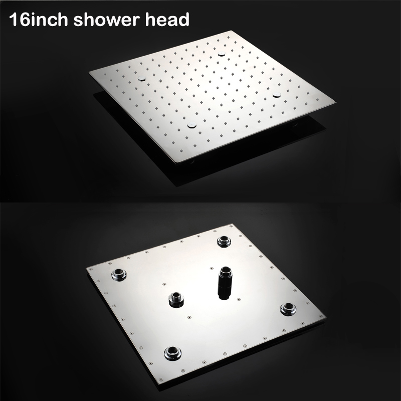 Color Changing SPA Mist Rainfall Shower Head 16"/20" Temperature Sensor LED Faucets Bathroom Rain Overhead Panel