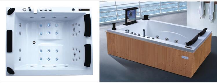 1900mm Drop-in Fiberglass Bath Built-in whirlpool Bathtub Acrylic Hydromassage Embedded Surfing Massage Tub Outdorr SPA NS6022