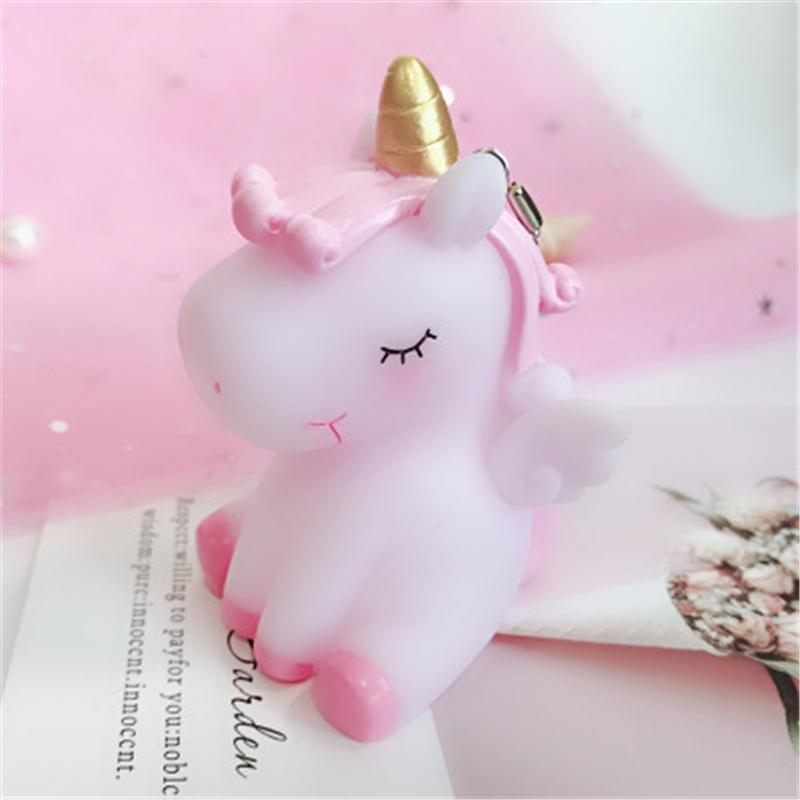 6pcs/Lot Cute Animal Unicorn Keychain For Women Girl Bag Charms Ornament Phone Key Chain Bag Decoration Car Keyring Porte Clef