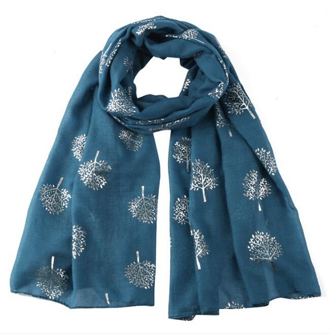 Spring and summer camphor tree hot silver printing scarf ladies sun shawl scarf WY268