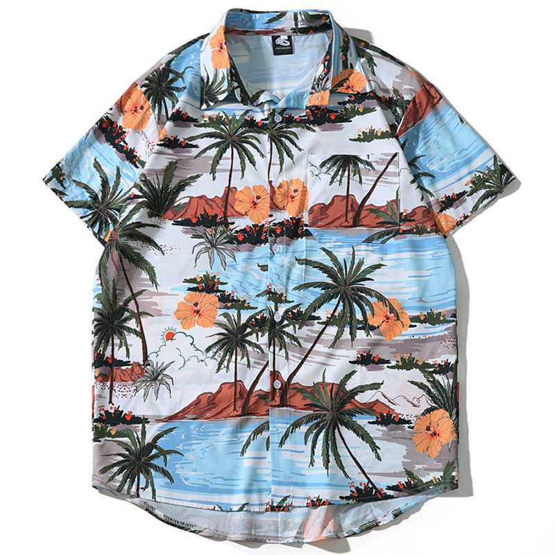 2020 Summer European Style Coconut Tree Men Hawaiian Shirt Casual Single Breasted Short Sleeve Blouse Vacation Beach Shirt LT032, As picture show
2020 Summer European Style Coconut Tree Men Hawaiian Shirt Casual Single Breasted Short Sleeve Blouse Vacation Beach Shirt LT032, As picture show