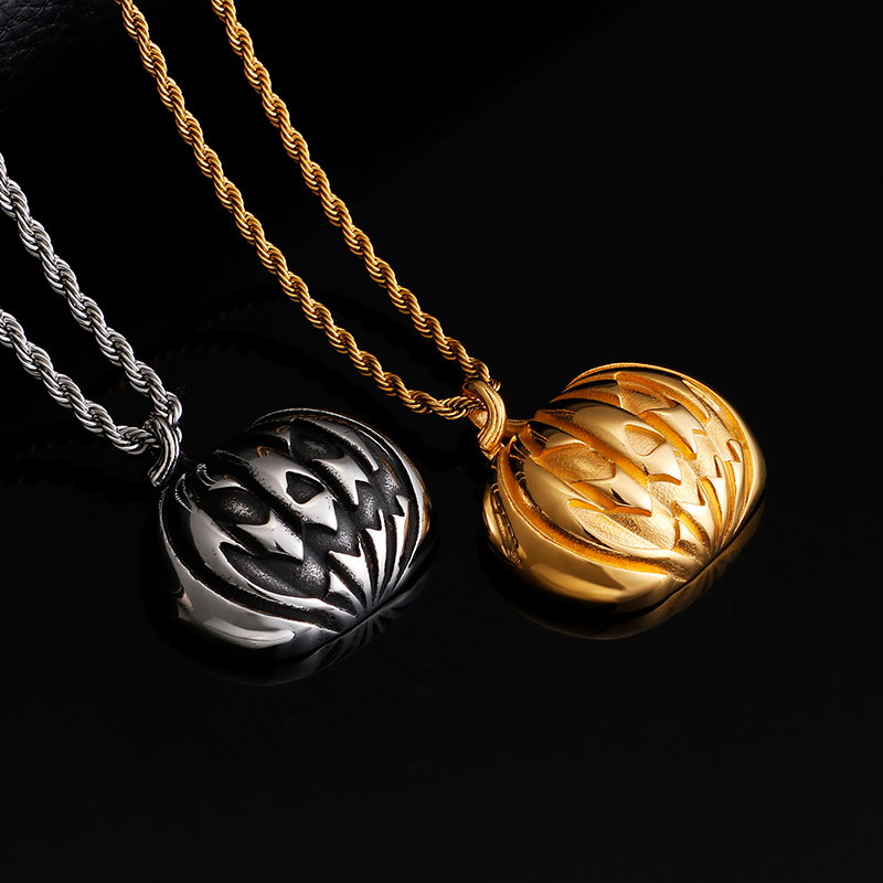 Halloween Pumpkin Pendant Necklace 316L Stainless Steel Gold Plated New Funny Necklace Jewelry Men Women Pendants