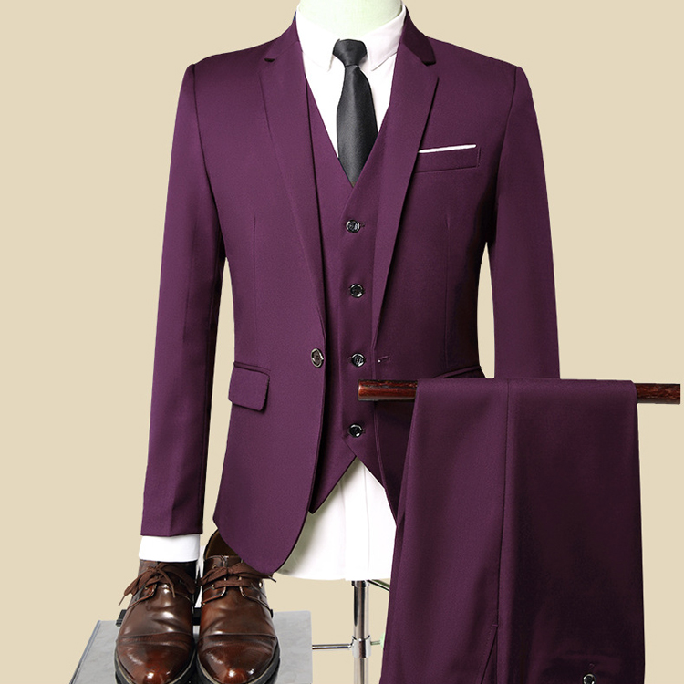 2019 Fashion Wedding Suits For Men Good Quality Single Breasted Buttons Groom Wear Tuxedos 3 pieces (Jacket+Pant+Vest) Business Blazer