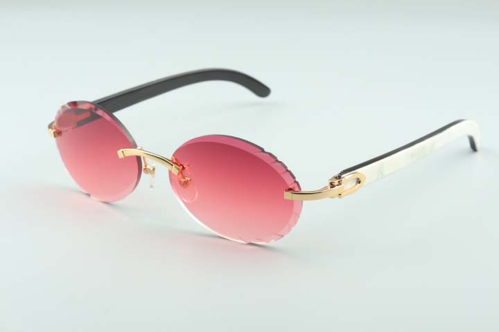 Newest cutting lenses sunglasses A3524016-H, pure natural white and black hybrid buffalo horn legs retro oval glasses, size: 58-18-140mm
Newest cutting lenses sunglasses A3524016-H, pure natural white and black hybrid buffalo horn legs retro oval glasses, size: 58-18-140mm