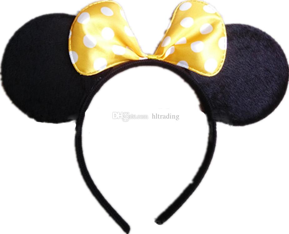 6 Colors Girls hair accessories Mouse ears headband hair band Baby kids cute Halloween Christmas cosplay headdress hoop A