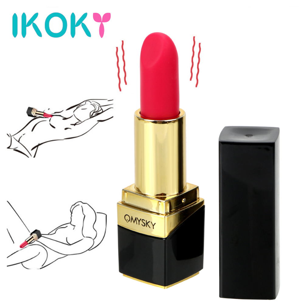 Rouge à lèvres IKOKY Mini Vibrator 10 Speed ​​Bullet Vibrant Titiller Massage Baguette magique Clitoris Stimulateur Sextoys pour femmes secret Y1