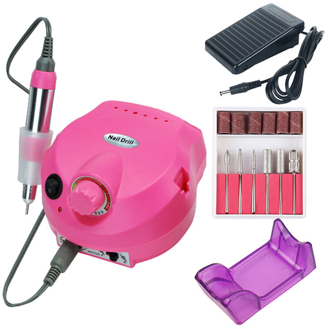 35000 RPM Electric Nail Drill Machine Manicure Nail Drill Bits Set Pedicure Sanding Equipment Miling Cutter File Left Hand Tools