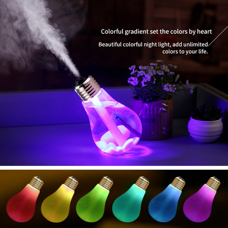 400ML LED Lamp Air Ultrasonic Humidifier for Home Diffuser Atomizer Air Freshener Mist Maker with LED Night Light