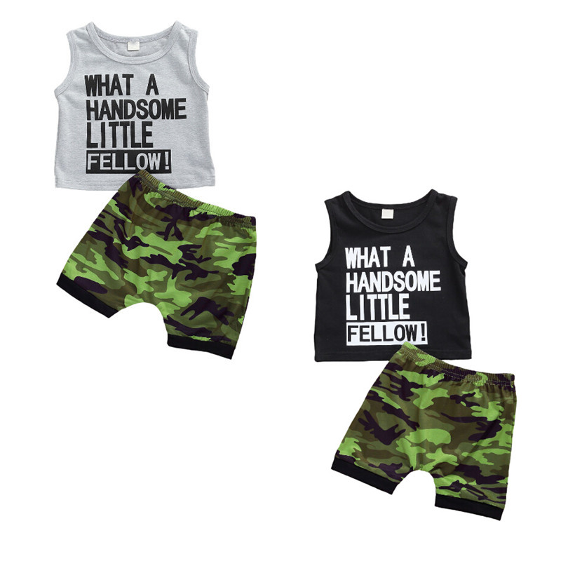 Kids Toddler Baby Boys Summer Fashion 2-piece Outfit Set Sleeveless Letter Print Tank Top and Camouflage Shorts Set, Black
Kids Toddler Baby Boys Summer Fashion 2-piece Outfit Set Sleeveless Letter Print Tank Top and Camouflage Shorts Set, Black