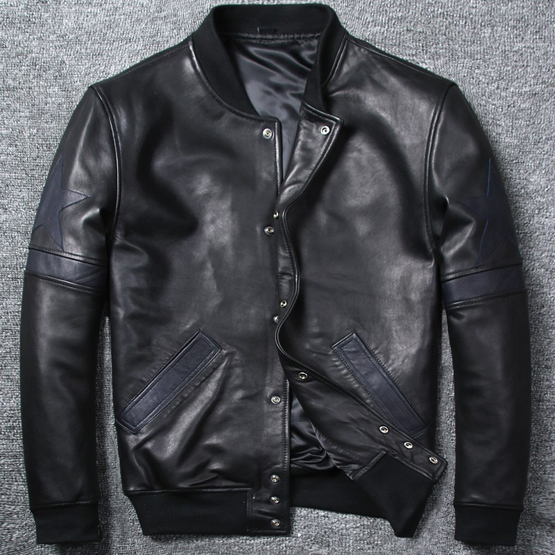Plus Size High Quality Sheepskin Genuine Leather Jacket Men Slim Black Zipper Real Leather Coat Stand Collar 5XL Baseball Jacket
Plus Size High Quality Sheepskin Genuine Leather Jacket Men Slim Black Zipper Real Leather Coat Stand Collar 5XL Baseball Jacket