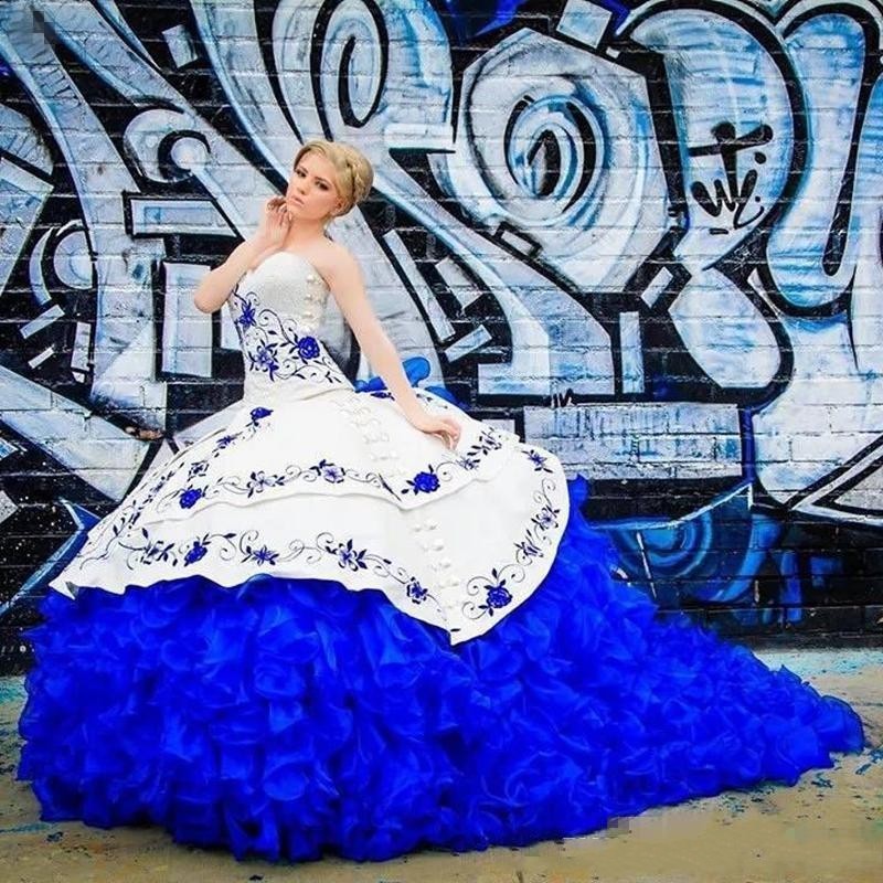 White and Royal Blue Quinceanera Dresses 2020 Ball Gown Ruffles With Embroidery Sweet 16 Dress Vestidos De 15 Anos, Green
White and Royal Blue Quinceanera Dresses 2020 Ball Gown Ruffles With Embroidery Sweet 16 Dress Vestidos De 15 Anos, Green