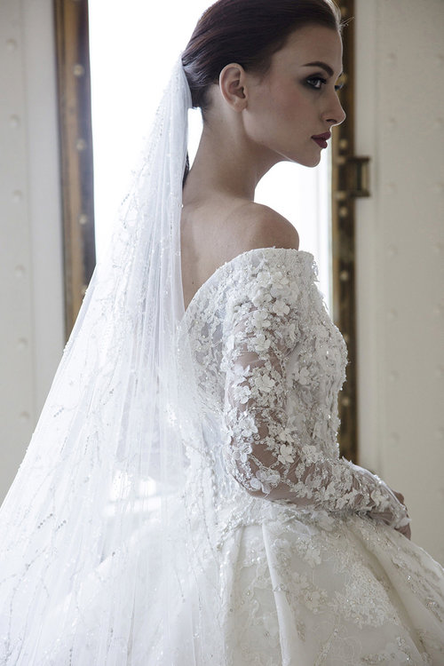 Ziad Nakad 2019 Vintage Wedding Dresses Long Sleeve Appliques Beaded Cathedral Train Bridal Gowns Vestido De Novia Plus Size Wedding Dress