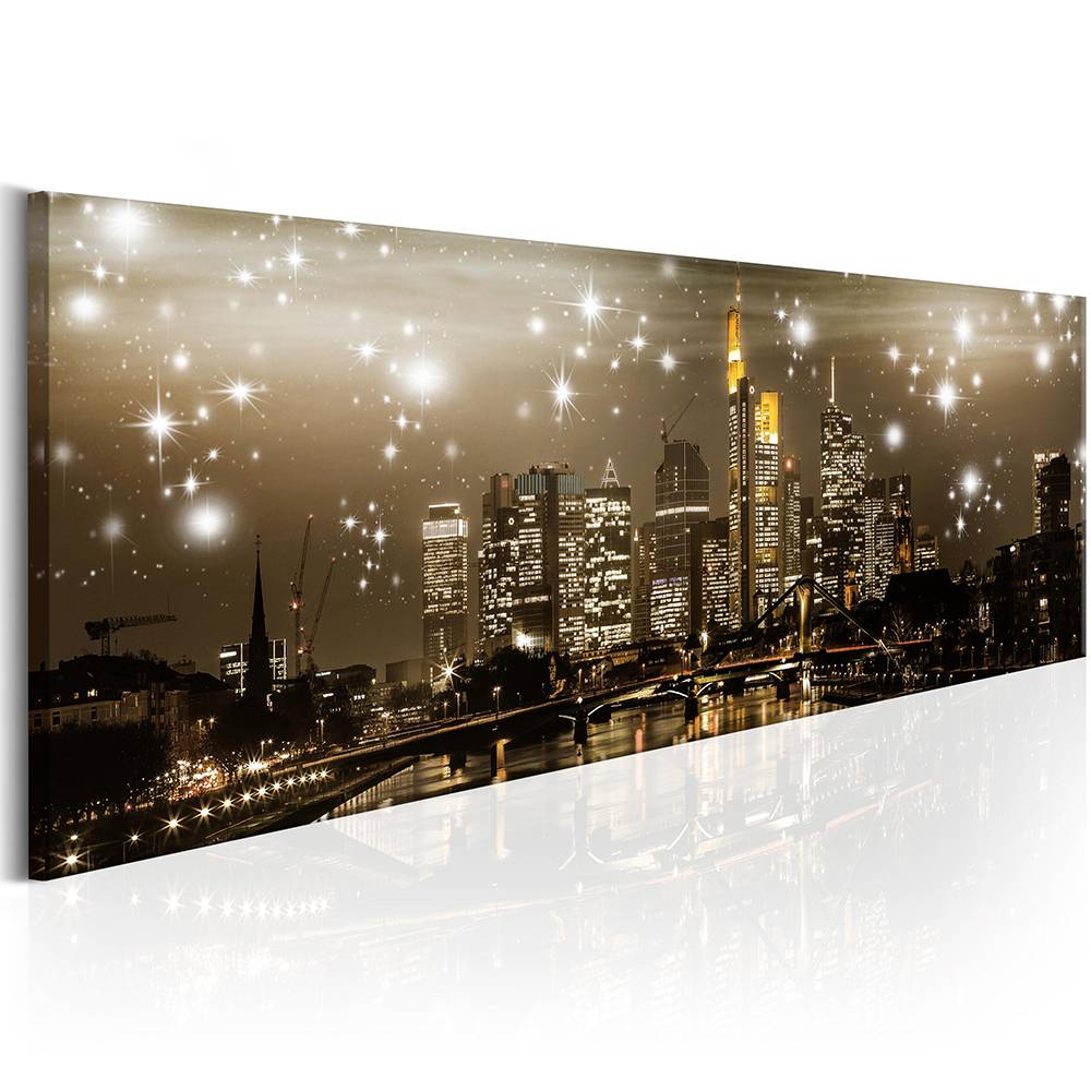 ( No Frame )1 Panels Beautiful Night Light Buildings Wall Decoration Modern City Landscape Photography Art Picture ,(Multicolor)