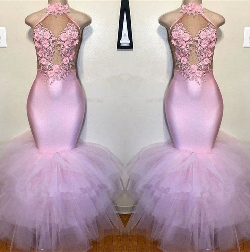 Blush Pink Mermaid Prom Dresses 2020 Halter 3D Flowers Lace Appliques Evening Gowns Plus Size African Formal Party Dress BC3986, Dark navy
Blush Pink Mermaid Prom Dresses 2020 Halter 3D Flowers Lace Appliques Evening Gowns Plus Size African Formal Party Dress BC3986, Dark navy
