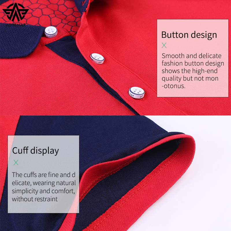 Adhemar breathable golf shirt fashionable t-shirt for men with collar short sleeve outdoors sports clothes for women