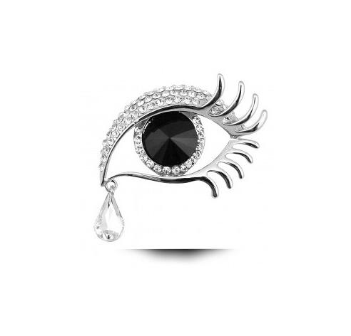 Crystal glass star with the same angel teardrop brooch diamond large eyes long eyelashes brooch WY392