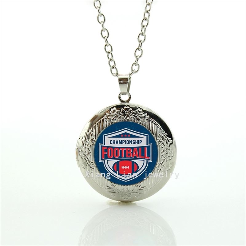 Fashion- newest glass cabochon jewelry locket necklace Newest mix 32 sport team accessory gift for female friend male friendNF043