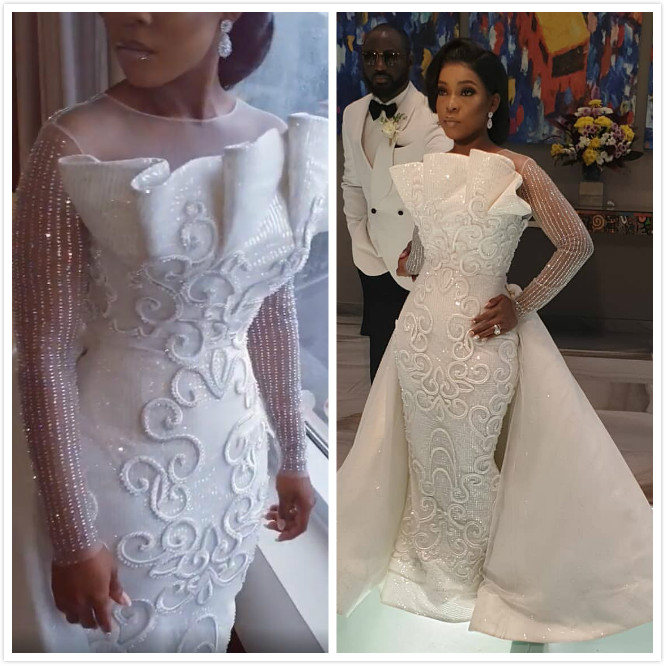 2019 Arabic Sparkly Luxurious Mermaid Wedding Dresses Sheer Neck Long Sleeves Bridal Dresses Sequined Wedding Gowns ZJ322