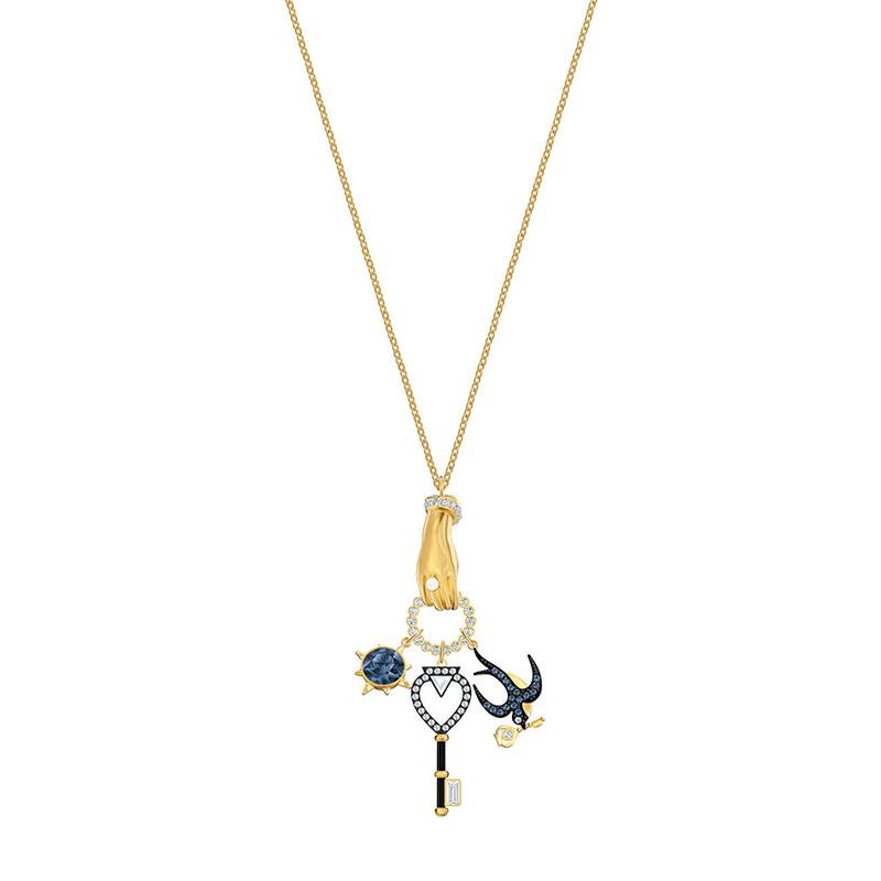 TAROT MAGIC Necklace Set Mysterious Symbol Lucky Swallow, Devil's Eye, Key, Spades Female Jewelry Fashion Set Gift