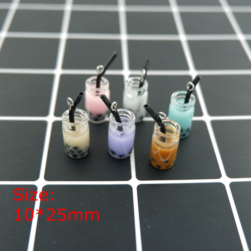 Colorful Milk coffee dink Charms Pendants for DIY decoration bracelets necklace earring key chain Jewelry Making