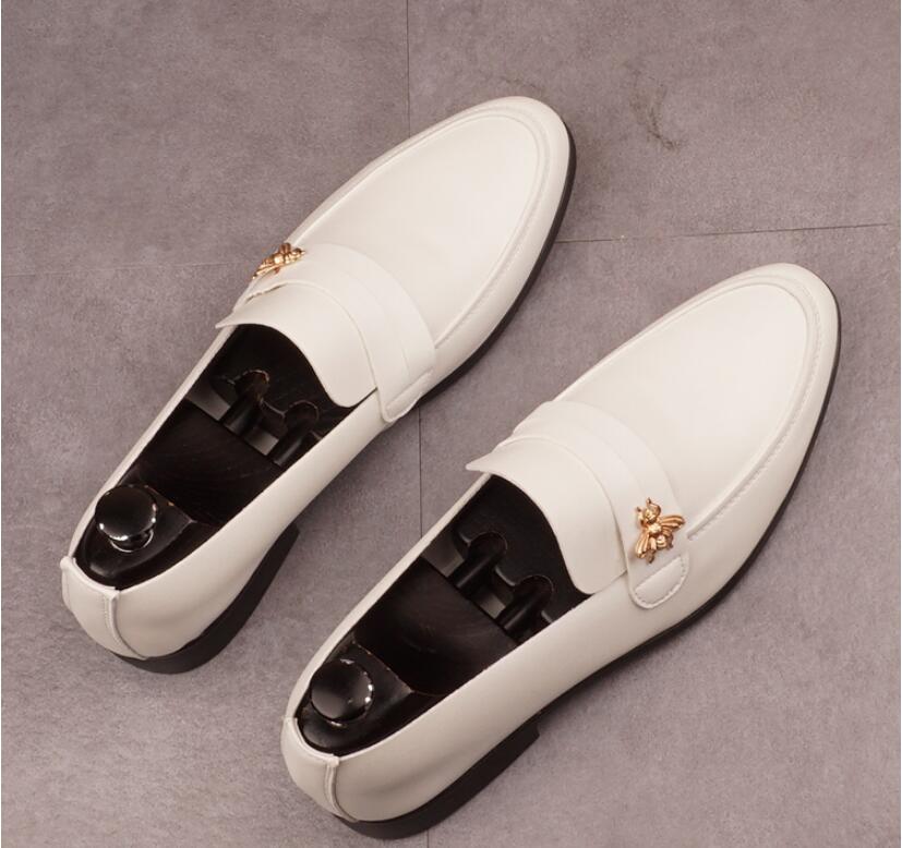 NEW arrival British black white leather shoes Men's dress shoes, Male Business oxford shoes ,Top quality brand for men Wedding shoes Loafers