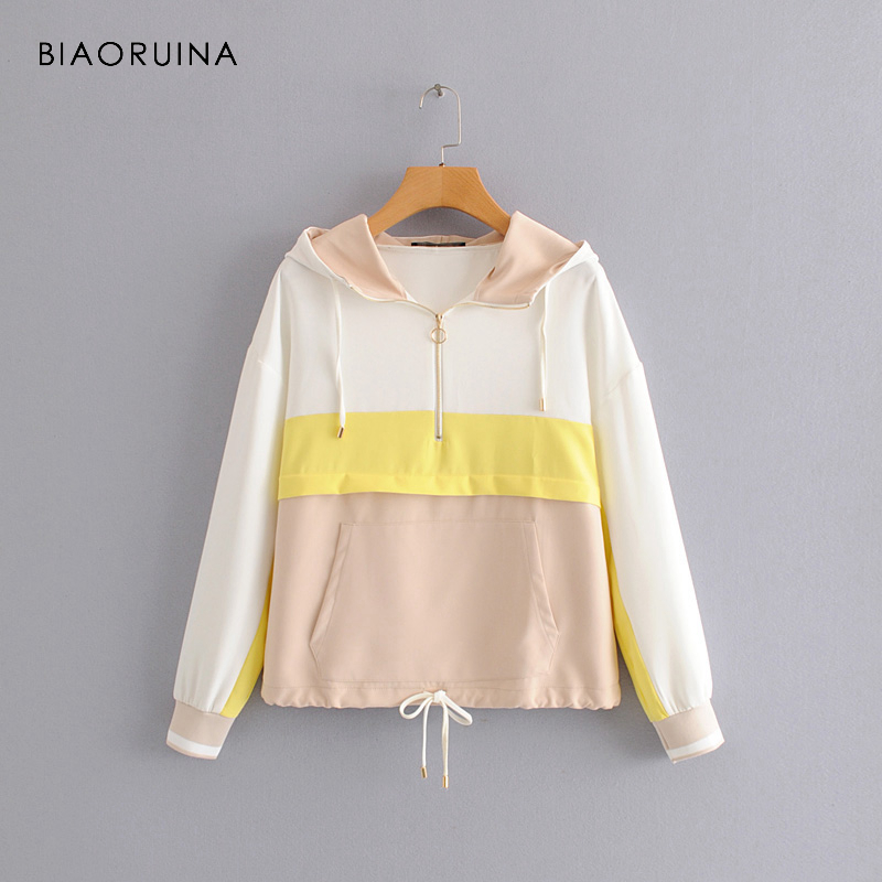 BIAORUINA Women Contrast Color Casual Loose Hooded Jacket Coat Female Fashion Outerwear Summer Sunscreen All-match Coats, As pic
BIAORUINA Women Contrast Color Casual Loose Hooded Jacket Coat Female Fashion Outerwear Summer Sunscreen All-match Coats, As pic
