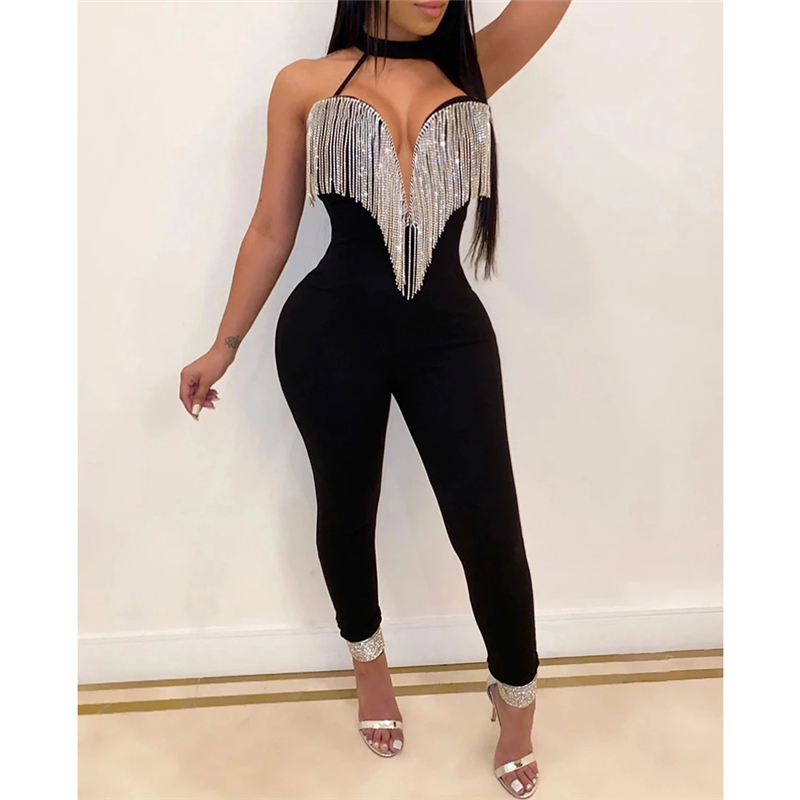 Hot Women Jumpsuit Sexy Ladies Sequins Glitter Tassels Jumpsuits Party Rompers Black Off Shoulder Jumpsuit Women Skinny Trousers
Hot Women Jumpsuit Sexy Ladies Sequins Glitter Tassels Jumpsuits Party Rompers Black Off Shoulder Jumpsuit Women Skinny Trousers