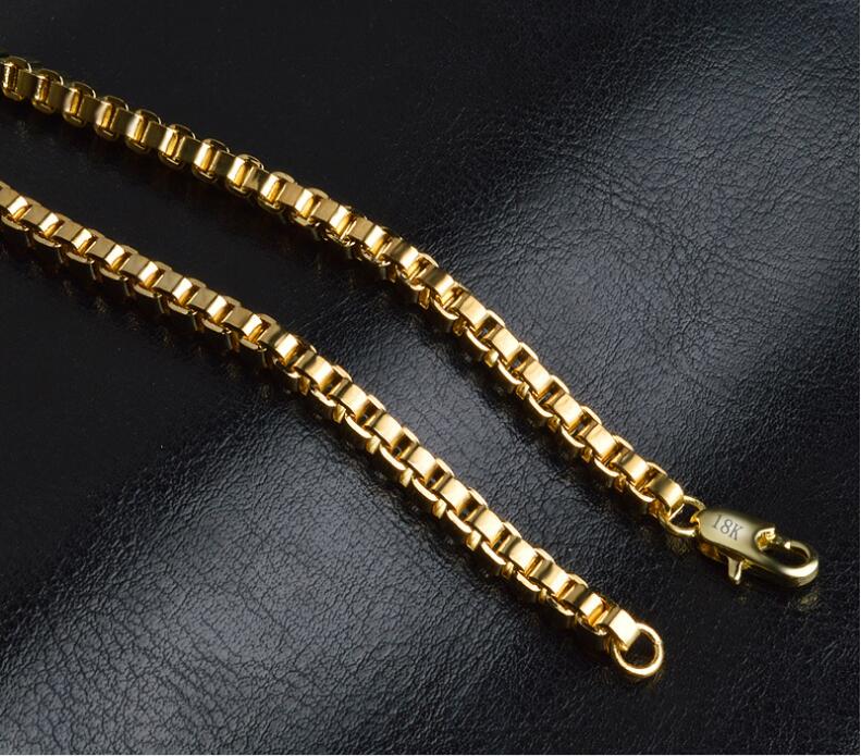 18K Real Gold Plated Chain Necklace Bracelet for Men Luxury 4MM Gold Box Chains Necklaces Bracelets Fashion Accessories Hip Hop Jewelry, Silver
18K Real Gold Plated Chain Necklace Bracelet for Men Luxury 4MM Gold Box Chains Necklaces Bracelets Fashion Accessories Hip Hop Jewelry, Silver