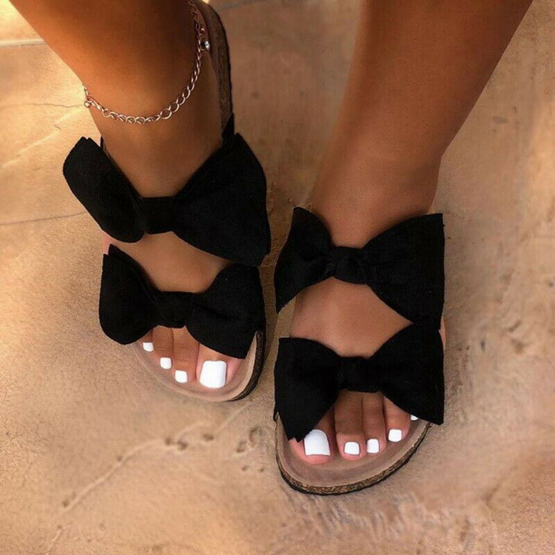 Women Summer Bow Sandals Lady Comfortable Breathable Flat Beach Shoes Slippers Flip Flops NYZ Shop, Black 
Women Summer Bow Sandals Lady Comfortable Breathable Flat Beach Shoes Slippers Flip Flops NYZ Shop, Black