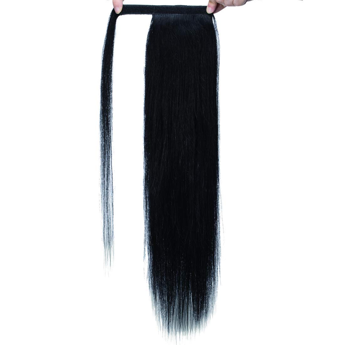 140g Straight Ponytail Drawstring Extensions Hair Pieces SILKY Straight Long Black Ponytail for girls Clip in on Ponytail Hair Extensions