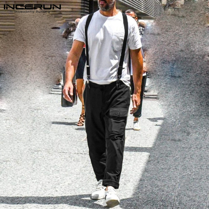 Men' Pants INCERUN Men Cargo Solid 2021 Baggy Pockets Button Up Rompers Suspenders High Street Fashion Casual Trousers Plus Size, Black
Men' Pants INCERUN Men Cargo Solid 2021 Baggy Pockets Button Up Rompers Suspenders High Street Fashion Casual Trousers Plus Size, Black