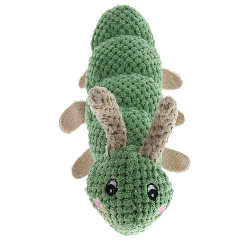 cute caterpillar dog plush and squeaker toy for big medium small dogs chewing