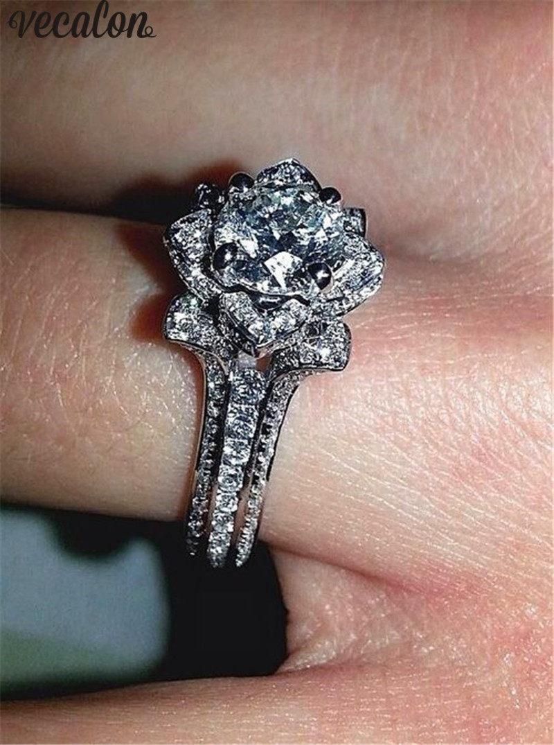 Vecalon Statement Flower ring Real 925 Sterling Silver Diamond Engagement wedding band rings For women men Party Finger Jewelry
Vecalon Statement Flower ring Real 925 Sterling Silver Diamond Engagement wedding band rings For women men Party Finger Jewelry