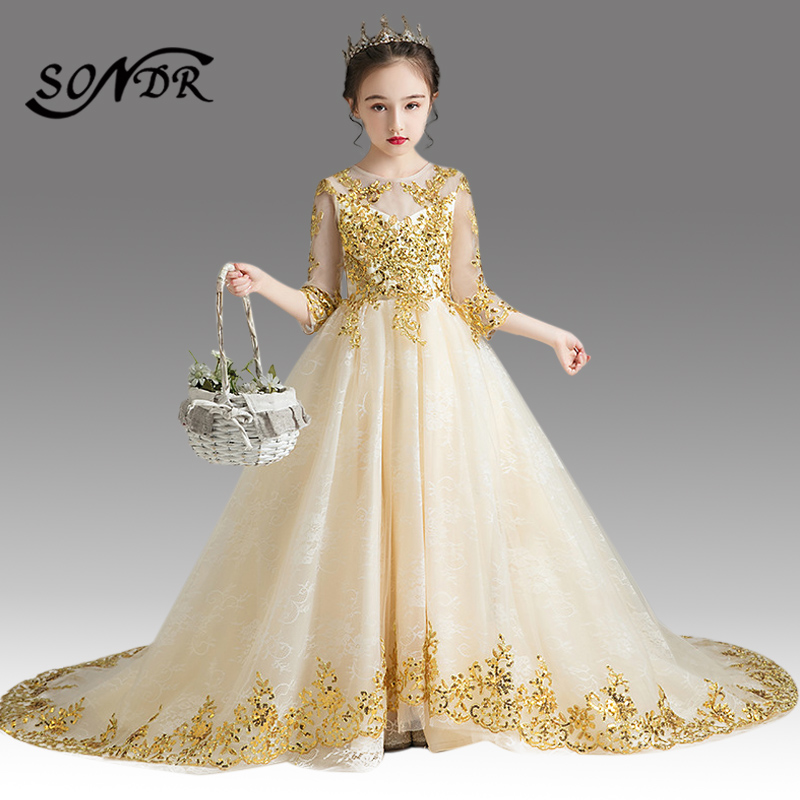 Champagne Flower Girl Dress For Weddings HT074 Elegant O-neck Long Floral Dresses Shining Sequin Girls Ball Gowns 2020, As pic
Champagne Flower Girl Dress For Weddings HT074 Elegant O-neck Long Floral Dresses Shining Sequin Girls Ball Gowns 2020, As pic