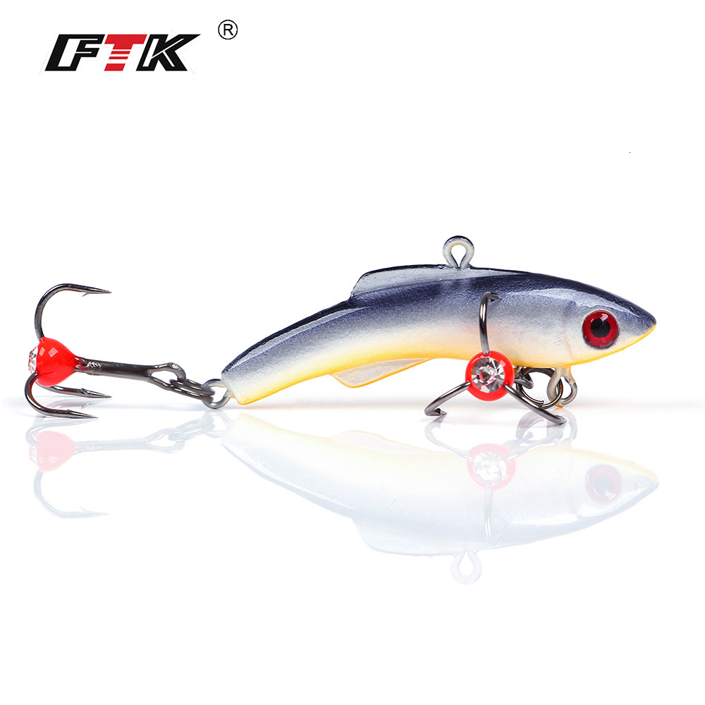 FTK Ice Fishing Lure 15g 20g 30g 5colors Winter Bait Hard Lure Carp Fishing hooks Balancer for Fishing Baits Lead Jigging T191016