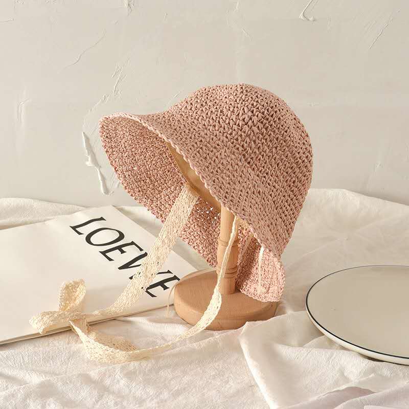 ins hand-woven lace streamer children's straw hat summer foldable concave shape baby fisherman hat, White
ins hand-woven lace streamer children's straw hat summer foldable concave shape baby fisherman hat, White