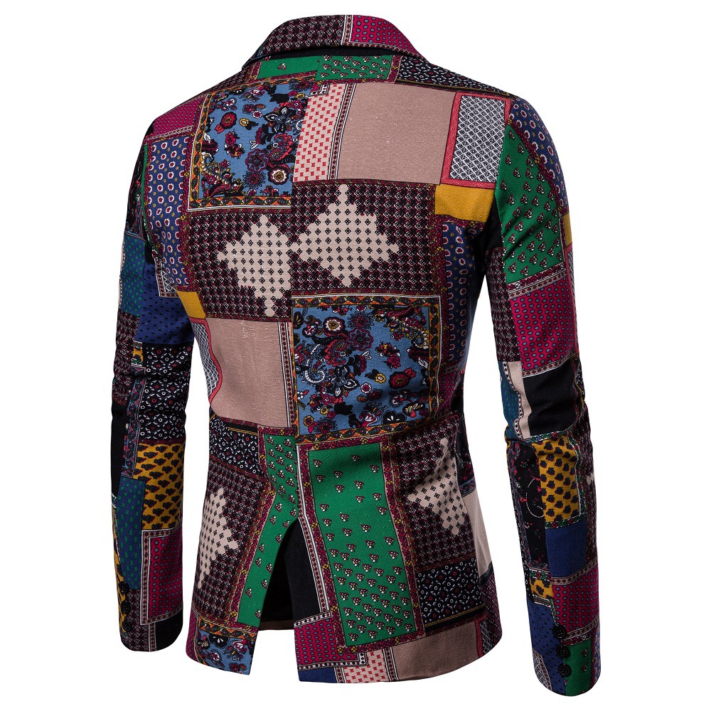 2019 African Printing Men's Wedding Tuxedos Groom Designer Jackets Two Button Colorful Men Blazer In Stock