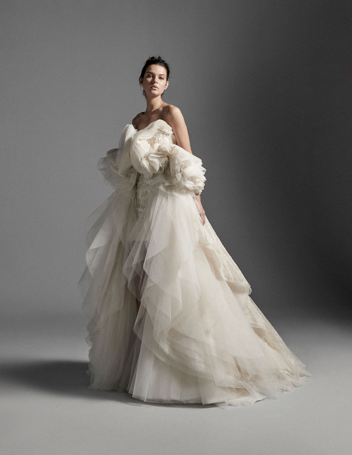 a line krikor jabotian wedding dresses ruffles strapless bridal gowns plus size zipper back wedding gown robe de marie custom
