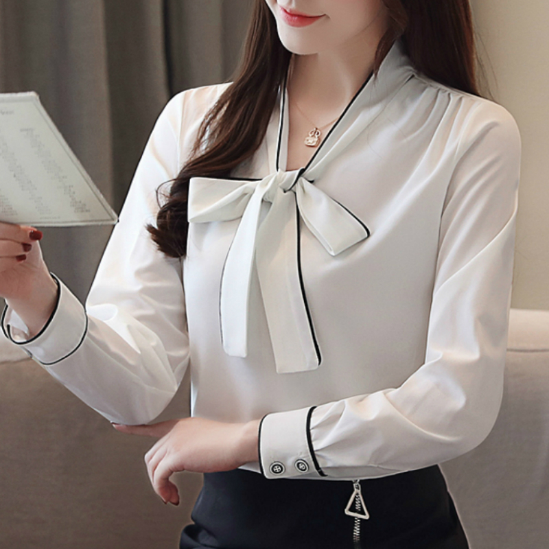 fashion womens tops and blouses 2019 bow v collar office white blouse women chiffon blouse shirt long sleeve women shirts A917
fashion womens tops and blouses 2019 bow v collar office white blouse women chiffon blouse shirt long sleeve women shirts A917