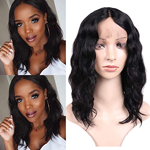 Short Lace Frontal Wig Pre Plucked Hairline natural wavy bob Brazilian Virgin Hair Loose Wave Human Wigs Glueless 130% Densit