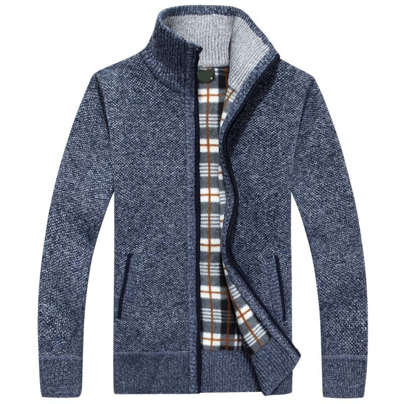 2020 New Men's Sweaters Autumn Winter Warm Cashmere Wool Zipper Cardigan Sweaters Man Casual Knitwear Sweatercoat male clothe T200402