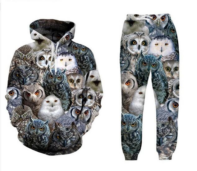 New Men/Womens Owl Funny 3D Print Fashion Tracksuits Crewneck Sweatshirt and Pants 2 Pcs Set Hoodies TT041, Gray
New Men/Womens Owl Funny 3D Print Fashion Tracksuits Crewneck Sweatshirt and Pants 2 Pcs Set Hoodies TT041, Gray
