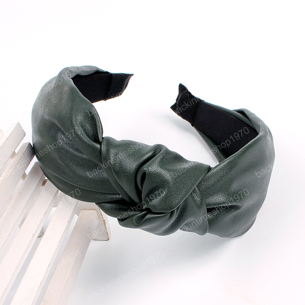 Fashion PU Leather Knotted Hairband Headband Women Hair Head Hoop Bands Accessories For Girls Hair Ornament Hairbands Headdress