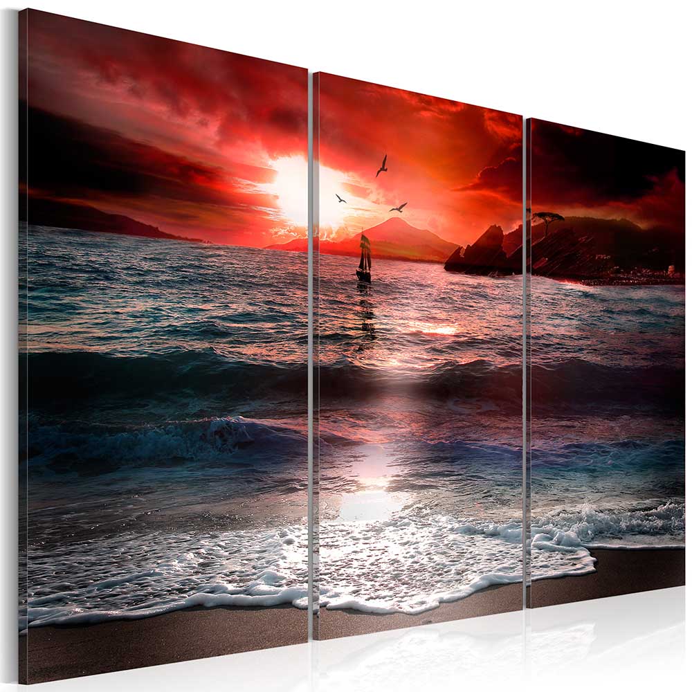5 Panel Modern Printed Sea Wave Landscape Painting Picture Canvas Art Seascape Painting for Living Room No Frame No Frame Gift Oil Picture P