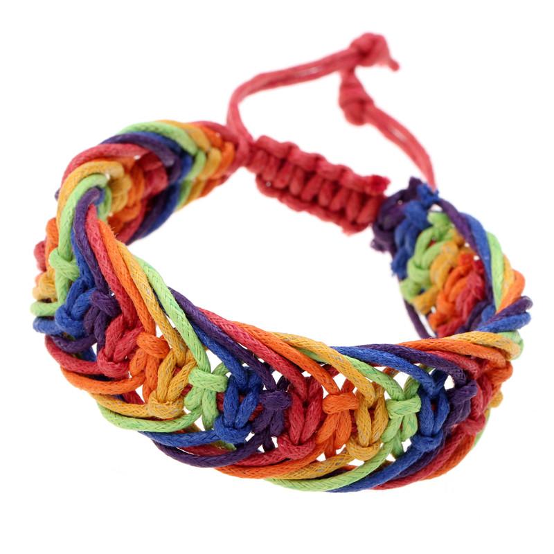 Wholesale-2016 Pulsera Gay Pride multicolor "PRIDE"leather bracelets Hot COLOR jewelry Lesbian LGBT bracelets for Men and Women collares
