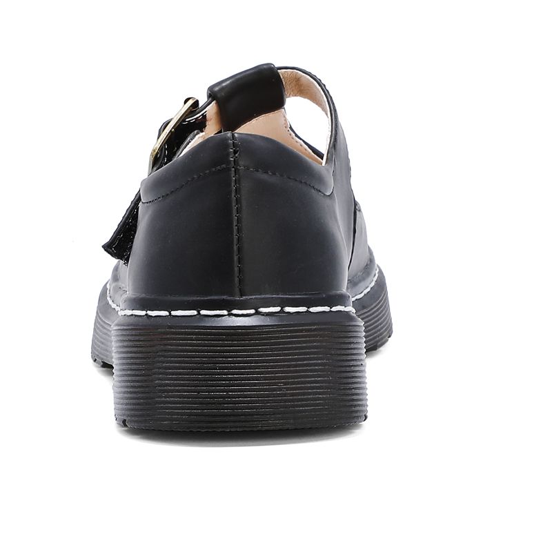 Dress Shoes AGODOR Women T-strap Mary Jane Pumps School Uniform Ladies Brown Casual Buckle Size 33-4311