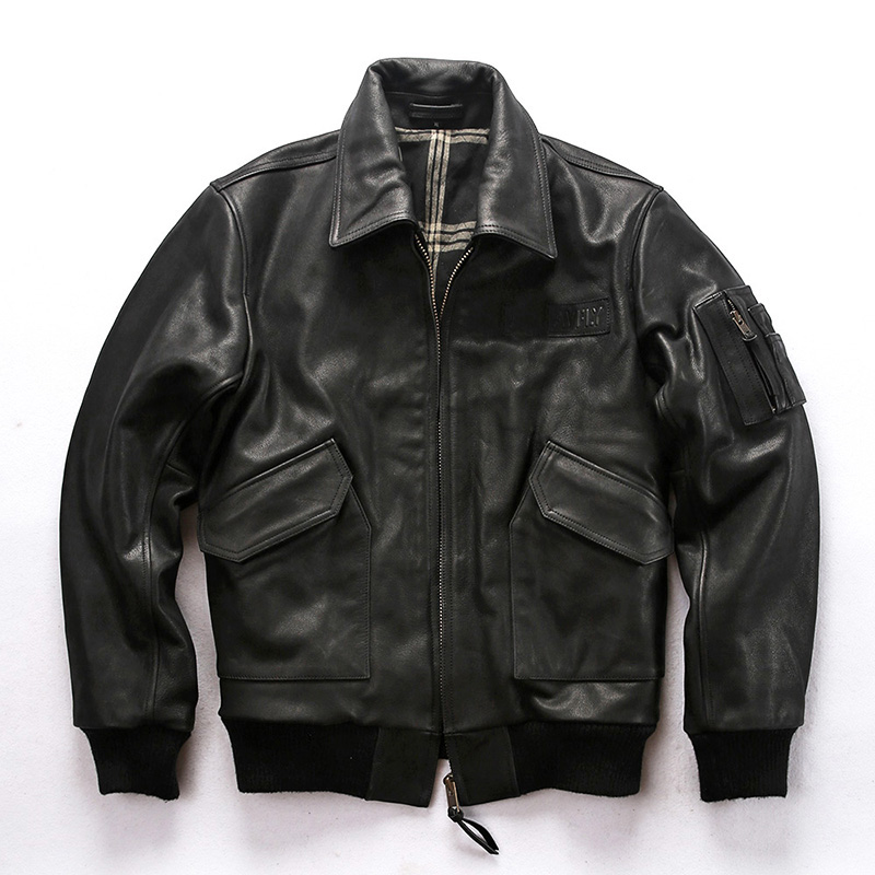 2019 Autumn Winter Men's Thickened Cowhide Flight Jacket European American Style Warm Vintage Coats Brand Large Size Jacket, Black
2019 Autumn Winter Men's Thickened Cowhide Flight Jacket European American Style Warm Vintage Coats Brand Large Size Jacket, Black