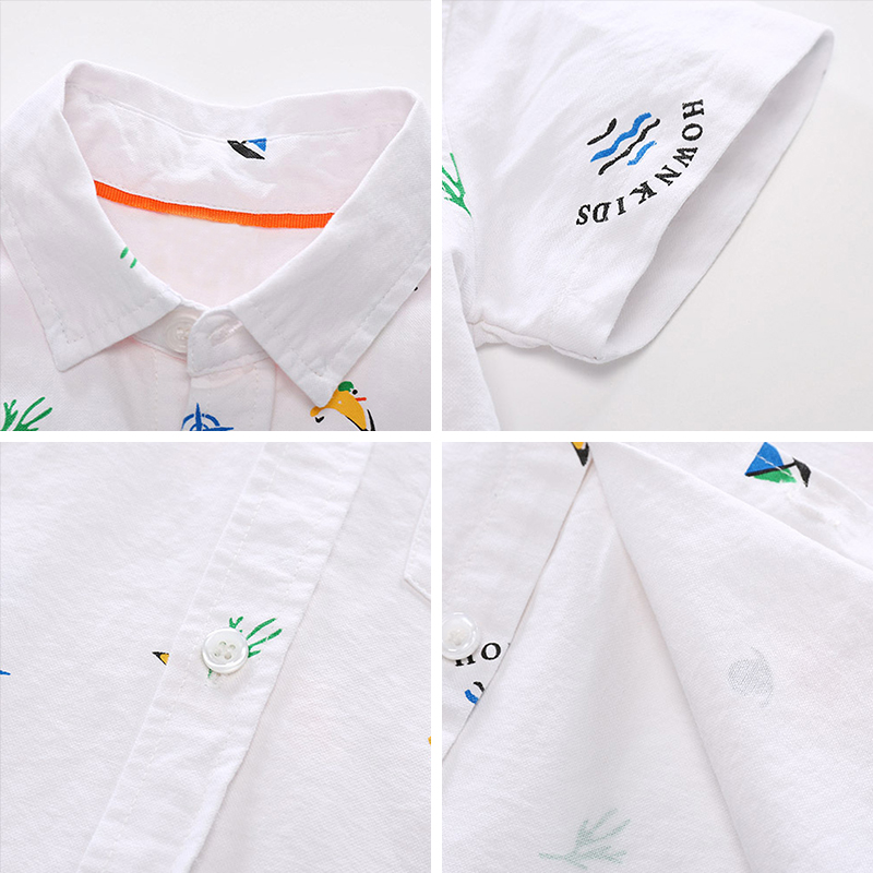 Baby Clothing 2020 Kids Cloth Summer Baby Shirt Kid Short Sleeve Casual Shirt Boy Cartoon Print Shirts Boys Clothes